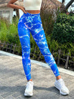 Tie-dye Slim Fit High Waistband Long Active Pants - LACEDUPED