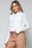 Snobbish Snap Down Quilted Crop Vest - LACEDUPED