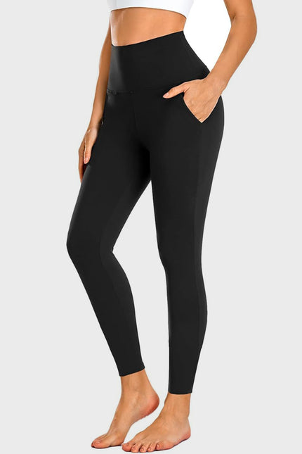 Pocketed High Waist Active Leggings - LACEDUPED