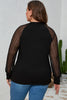 Plus Size Round Neck Long Sleeve Blouse