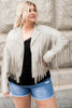 Plus Size Fringe Open Front Jacket