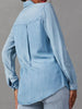 Collared Neck Roll-Tab Sleeve Denim Top - LACEDUPED