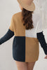 Plus Size Color Block Round Neck Sweater