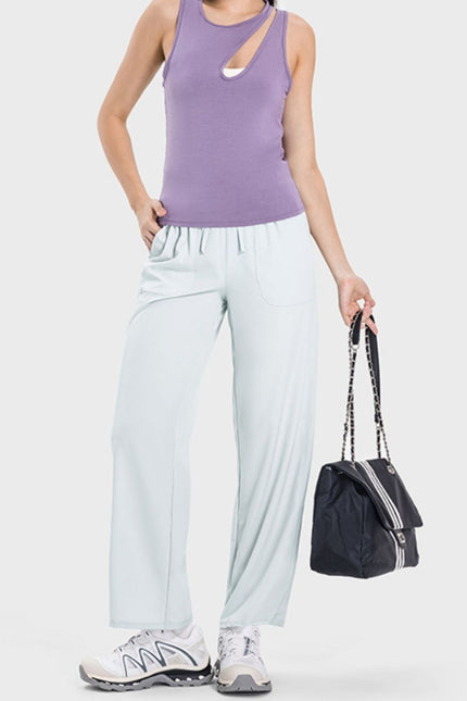 Drawstring Pocketed Active Pants - LACEDUPED