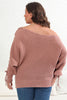 Plus Size One Shoulder Beaded Sweater