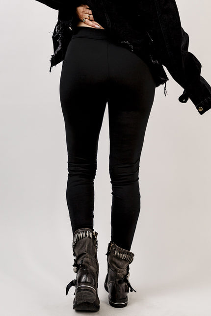 Grommet Lace Up Leggings - LACEDUPED