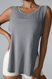 Slit Round Neck Active Tank - LACEDUPED