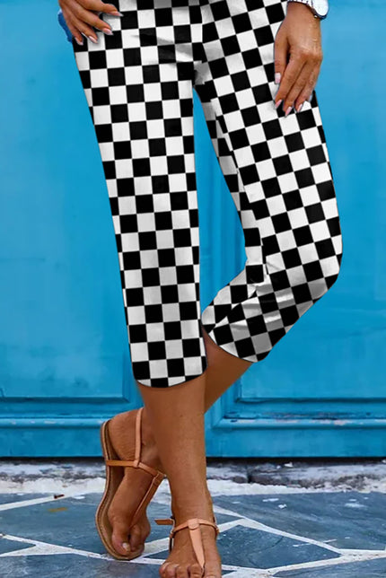 Checkered Skinny Capris - LACEDUPED