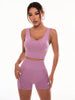 Scoop Neck Wide Strap Top and Shorts Active Set - LACEDUPED