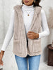 Fuzzy Hooded Vest with Pockets