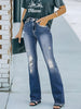 Distressed Bootcut Jeans with Pockets - LACEDUPED