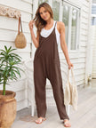 V-Neck Spaghetti Strap Jumpsuit - LACEDUPED