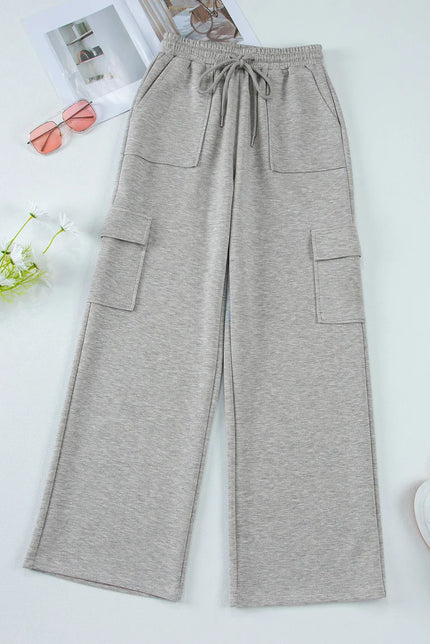 Drawstring Active Pants with Pockets - LACEDUPED