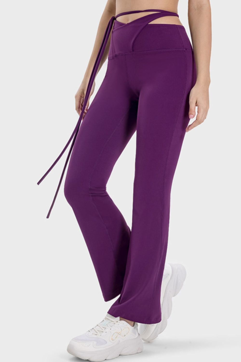 Tied Mid-Rise Waist Active Pants - LACEDUPED