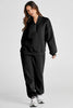 Quarter Zip Long Sleeve Top and Pants Set - LACEDUPED