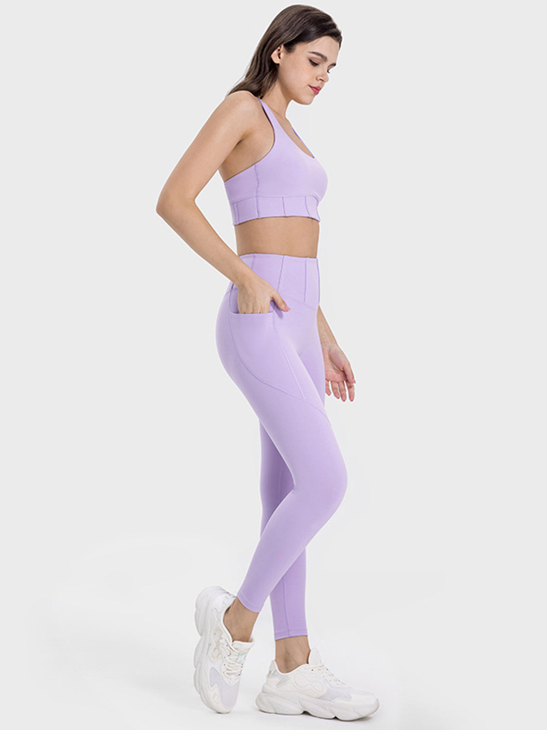 Pocketed High Waist Active Leggings - LACEDUPED