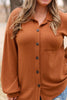 Plus Size Waffle-Knit Button Up Shirt