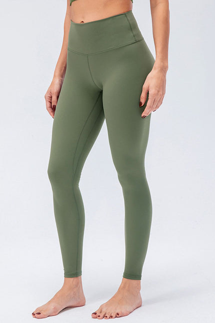 Wide Waistband Slim Fit Active Leggings - LACEDUPED