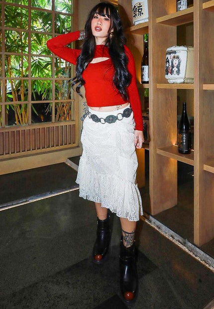 Women Wearing a Allux Brushed Faux Leather Pin Buckle Boots - LACEDUPED
