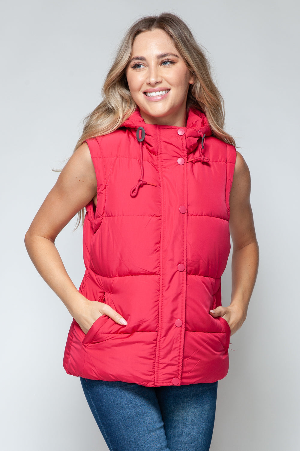 Snobbish Snap and Zip Closure Hooded Vest - LACEDUPED