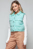 Snobbish Snap Down Quilted Crop Vest - LACEDUPED