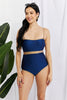 Marina West Swim Wave Break Contrast Trim One-Piece - LACEDUPED