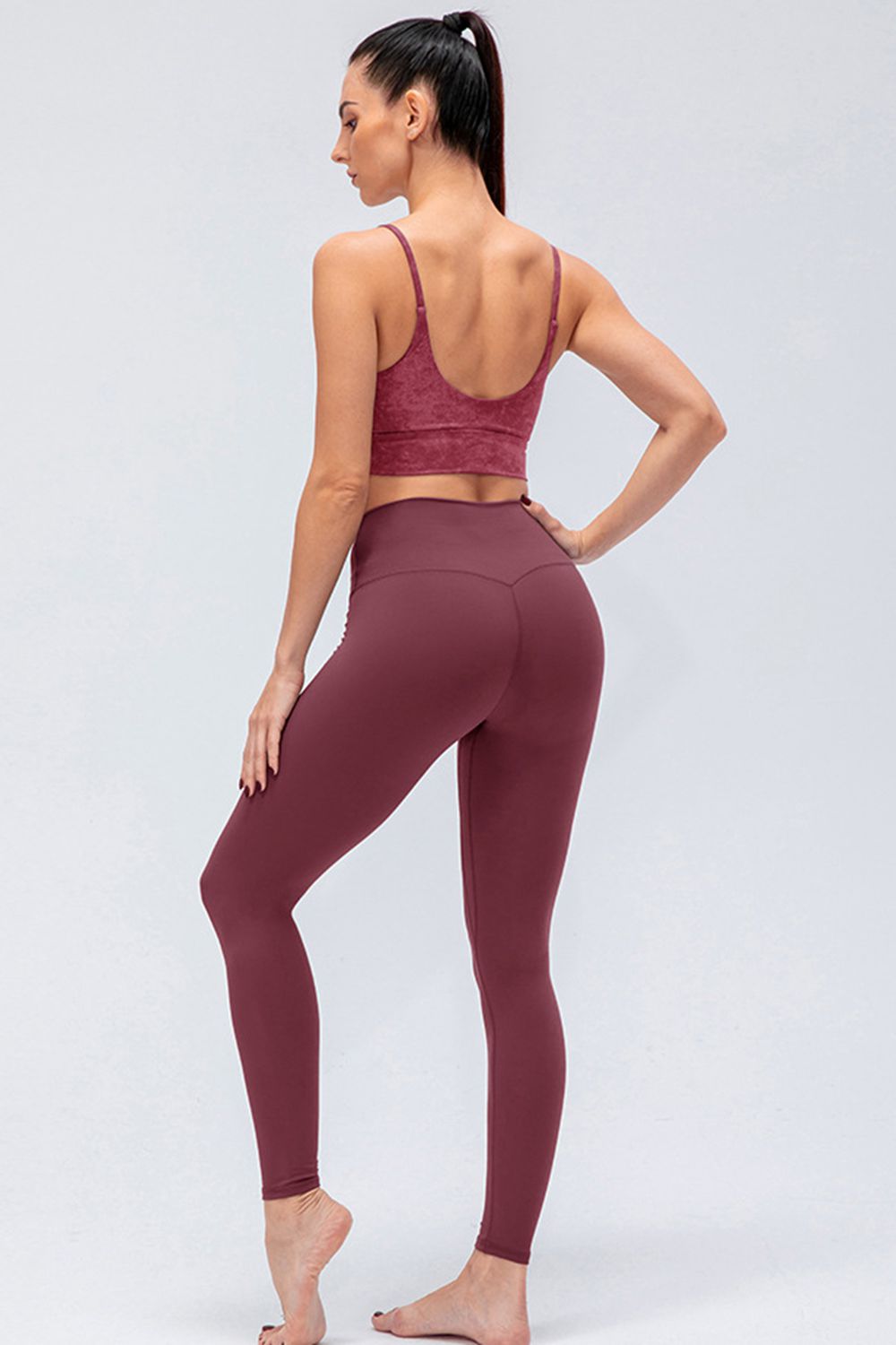 Wide Waistband Slim Fit Active Leggings - LACEDUPED