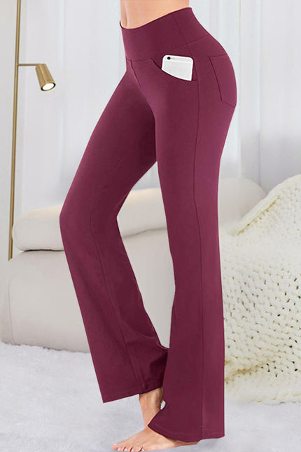 Pocketed High Waist Active Pants - LACEDUPED