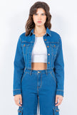 American Bazi Laced Back Cropped Denim Jacket - LACEDUPED