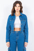 American Bazi Laced Back Cropped Denim Jacket - LACEDUPED