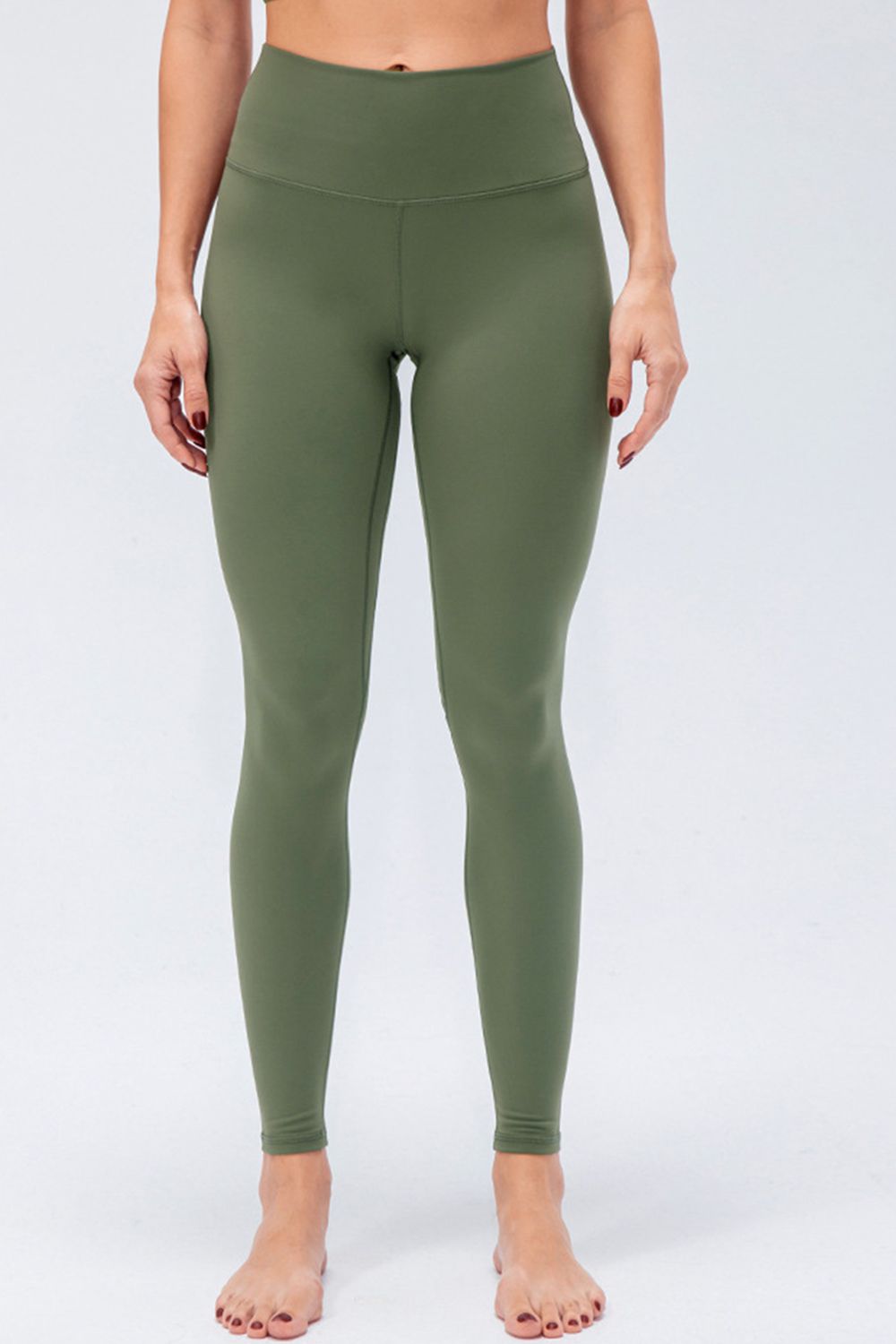 Wide Waistband Slim Fit Active Leggings - LACEDUPED