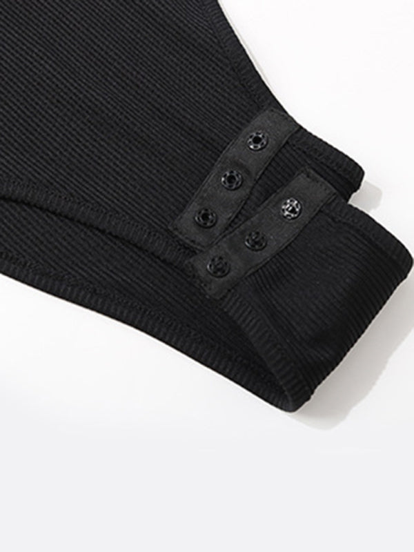 Women's Geometric Print Fashion Long Sleeve bodysuit - LACEDUPED