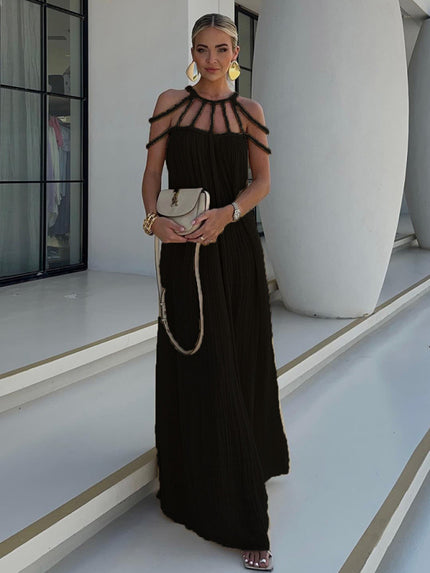 New casual drawstring holiday loose fashion dress - LACEDUPED