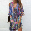 V Neck Summer Tie Dye Dresses - LACEDUPED