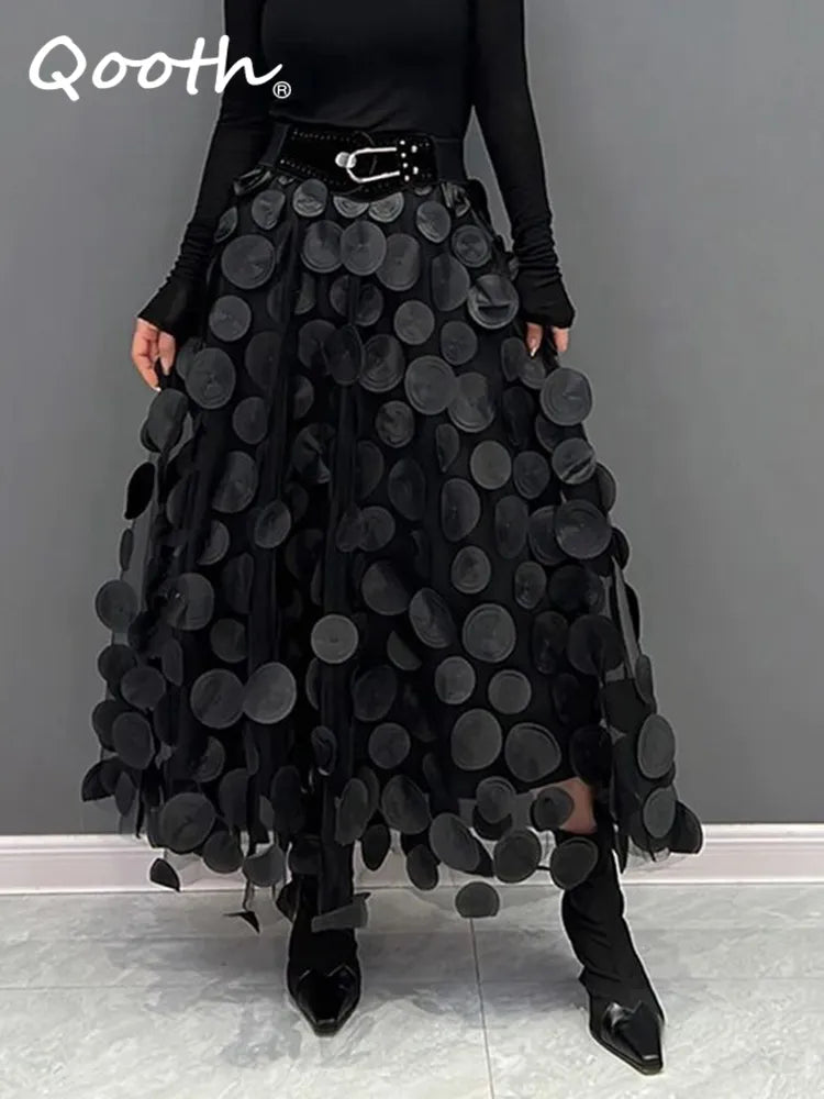 Polka Dot Tulle Mesh Skirt - LACEDUPED