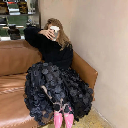 Polka Dot Tulle Mesh Skirt - LACEDUPED