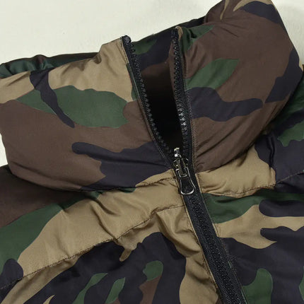 Cropped Camouflage Puffer Vest: In Command