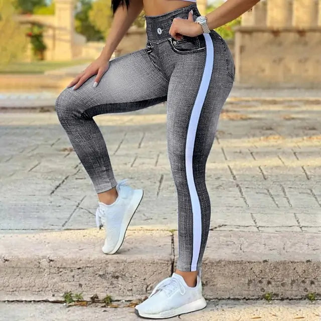 Denim Jeans Leggings - LACEDUPED