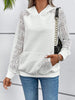 Lace Openwork Kangaroo Pocket Hoodie - Premium   - Just $37.95! Shop now at LACEDUPED