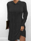 Drawstring Hooded Sweater Dress - Premium   - Just $42.95! Shop now at LACEDUPED