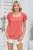 Square Neck Flutter Sleeve T-Shirt - Premium   - Just $31.95! Shop now at LACEDUPED