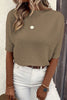 Round Neck Half Sleeve Knit Top - Premium   - Just $52.95! Shop now at LACEDUPED