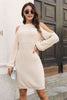 Ribbed Cold Shoulder Long Sleeve Sweater Dress - Premium   - Just $53.95! Shop now at LACEDUPED