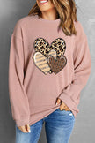 Heart Ribbed Round Neck Sweatshirt - Premium   - Just $67.95! Shop now at LACEDUPED