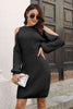 Ribbed Cold Shoulder Long Sleeve Sweater Dress - Premium   - Just $53.95! Shop now at LACEDUPED