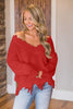 Frayed Hem Dropped Shoulder Sweater - Premium   - Just $43.95! Shop now at LACEDUPED