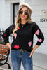 Heart Round Neck Droppped Shoulder Sweater - Premium   - Just $53.95! Shop now at LACEDUPED