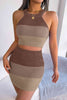 Color Block Sleeveless Crop Knit Top and Skirt Set - Premium   - Just $48.95! Shop now at LACEDUPED