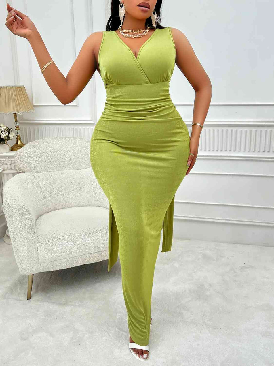 Plus Size Backless Ruched Dress - Premium   - Just $65.95! Shop now at LACEDUPED