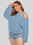 Plus Size Cold-Shoulder Tied Top - Premium   - Just $40.95! Shop now at LACEDUPED